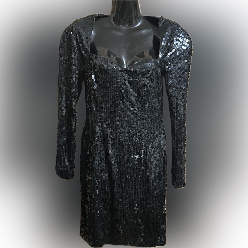 Elegant Black Sequin Dress
